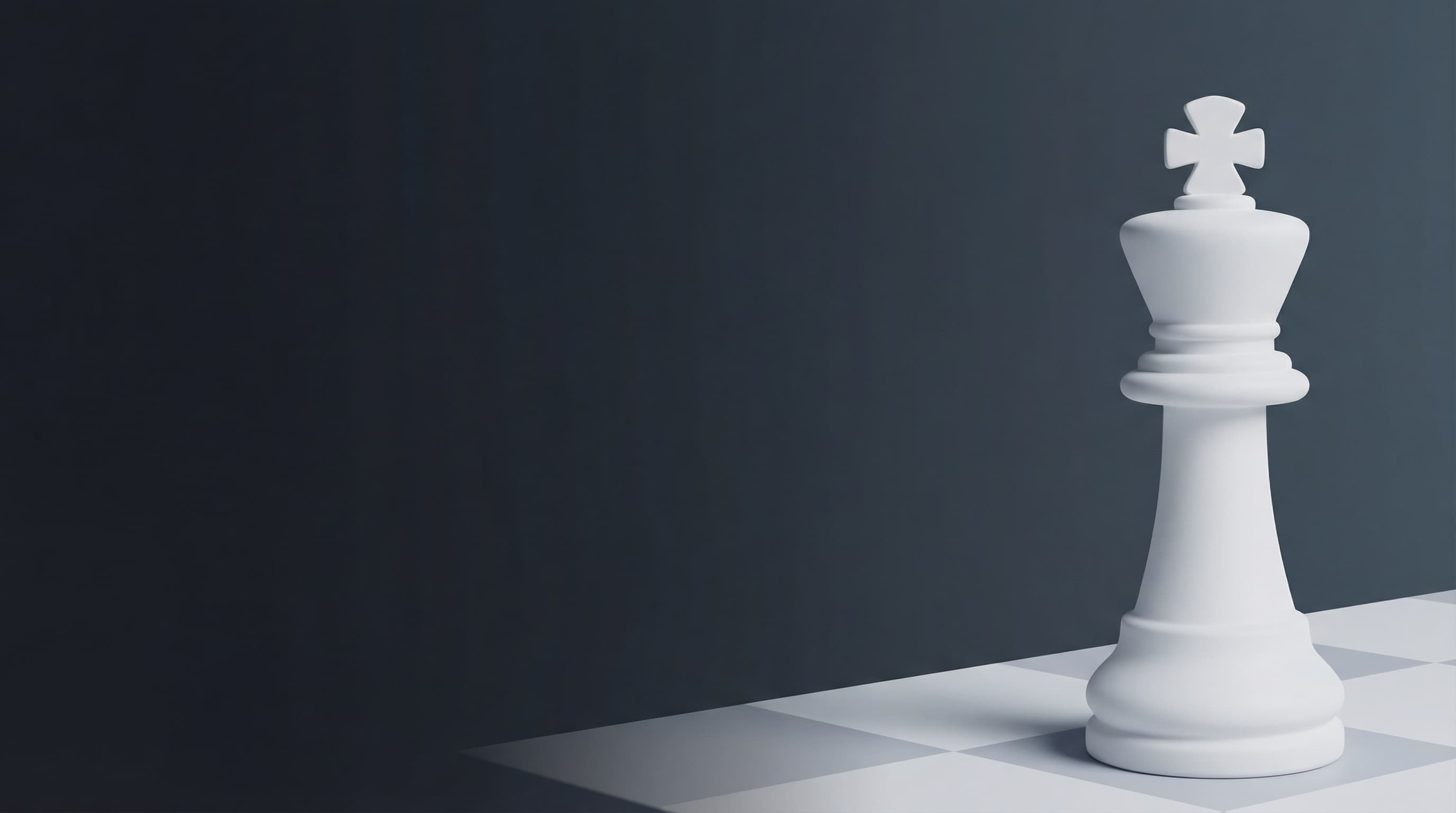 Elite chess player with king piece