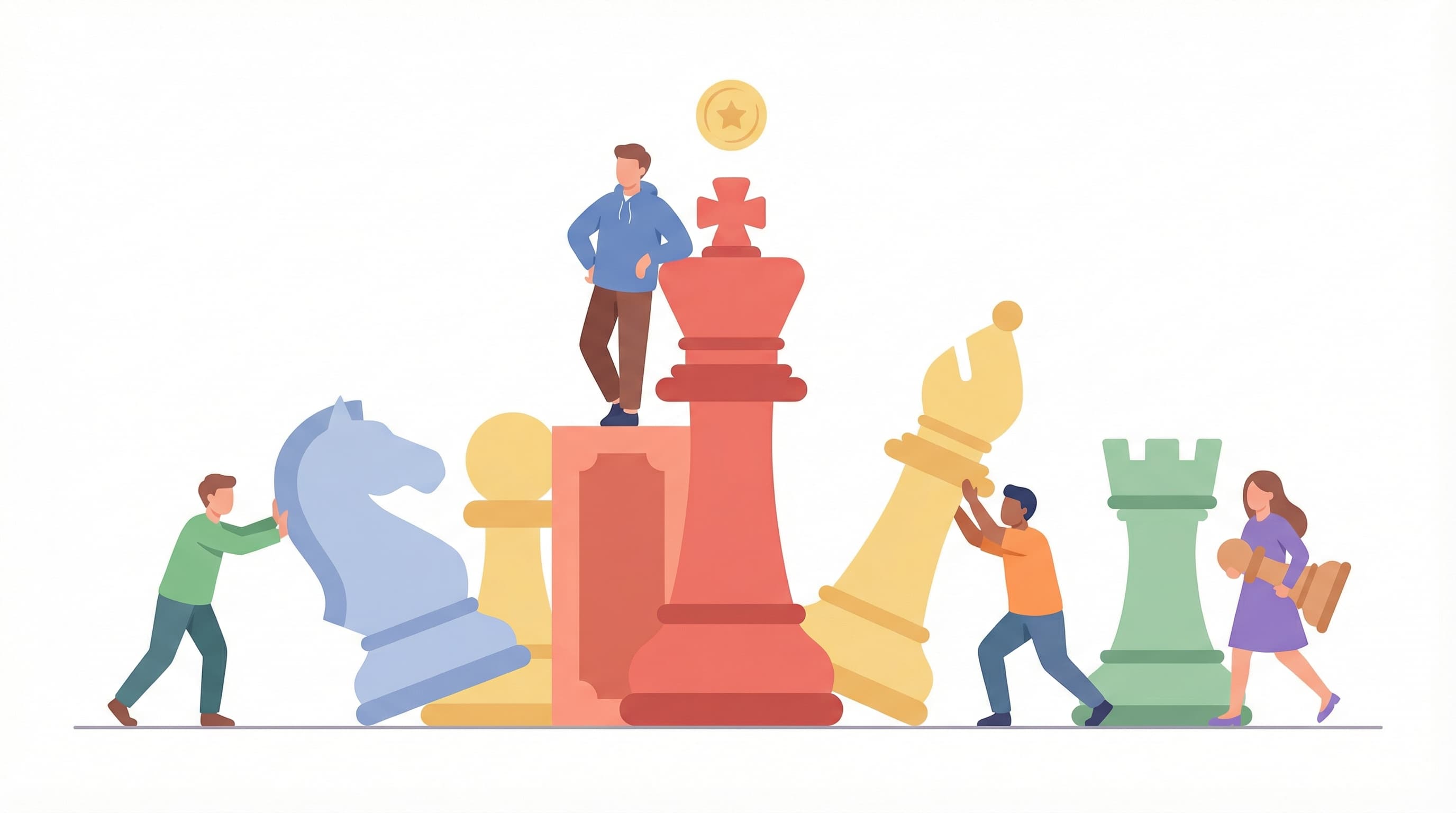 Beginner chess course illustration