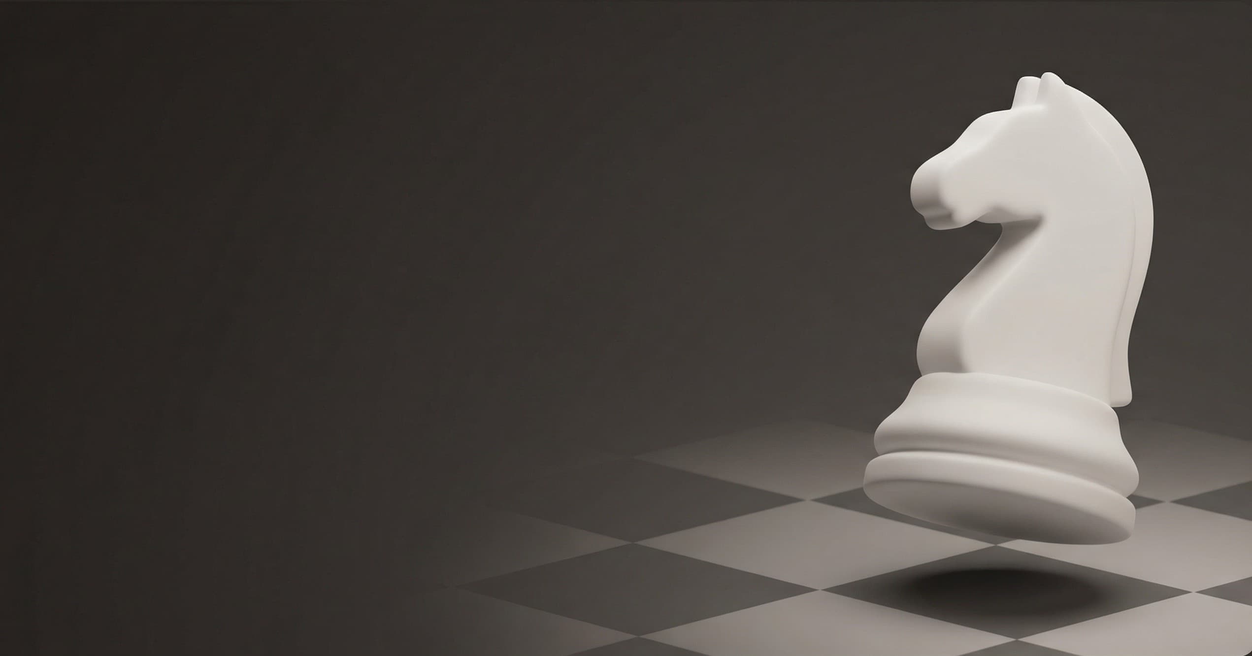 Foundational chess player with knight piece