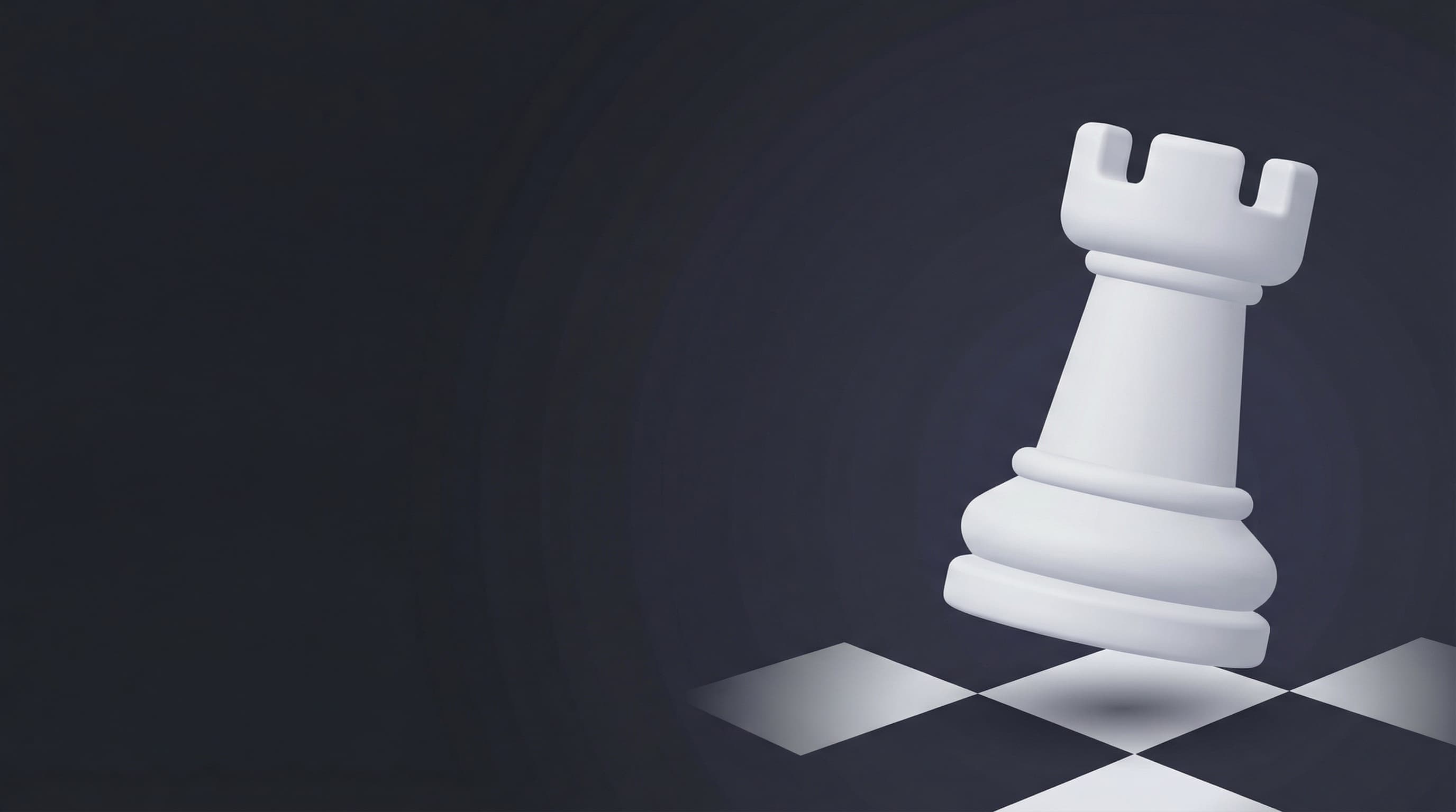 Intermediate chess player with rook piece