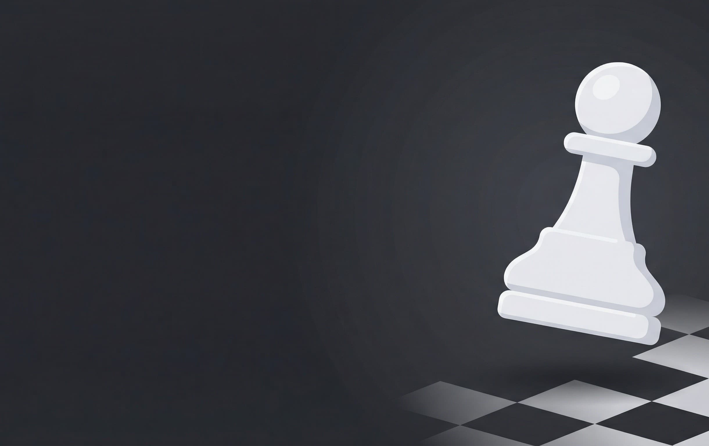 Beginner chess student with pawn piece